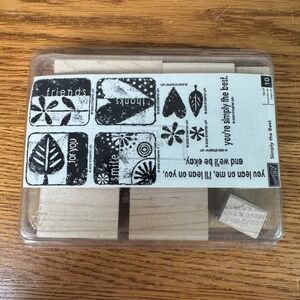 Stampin Up Simply the Best 2006 Wood Mount Rubber Stamp Set of 10 Floral Heart